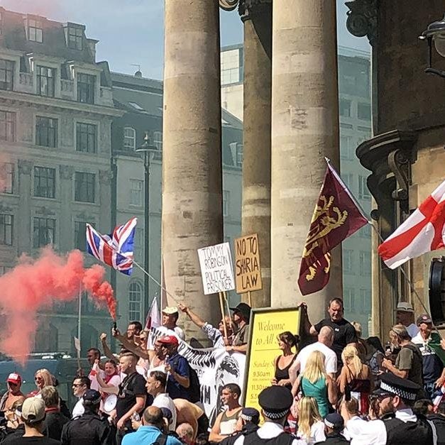 Right-wing protesters in the UK