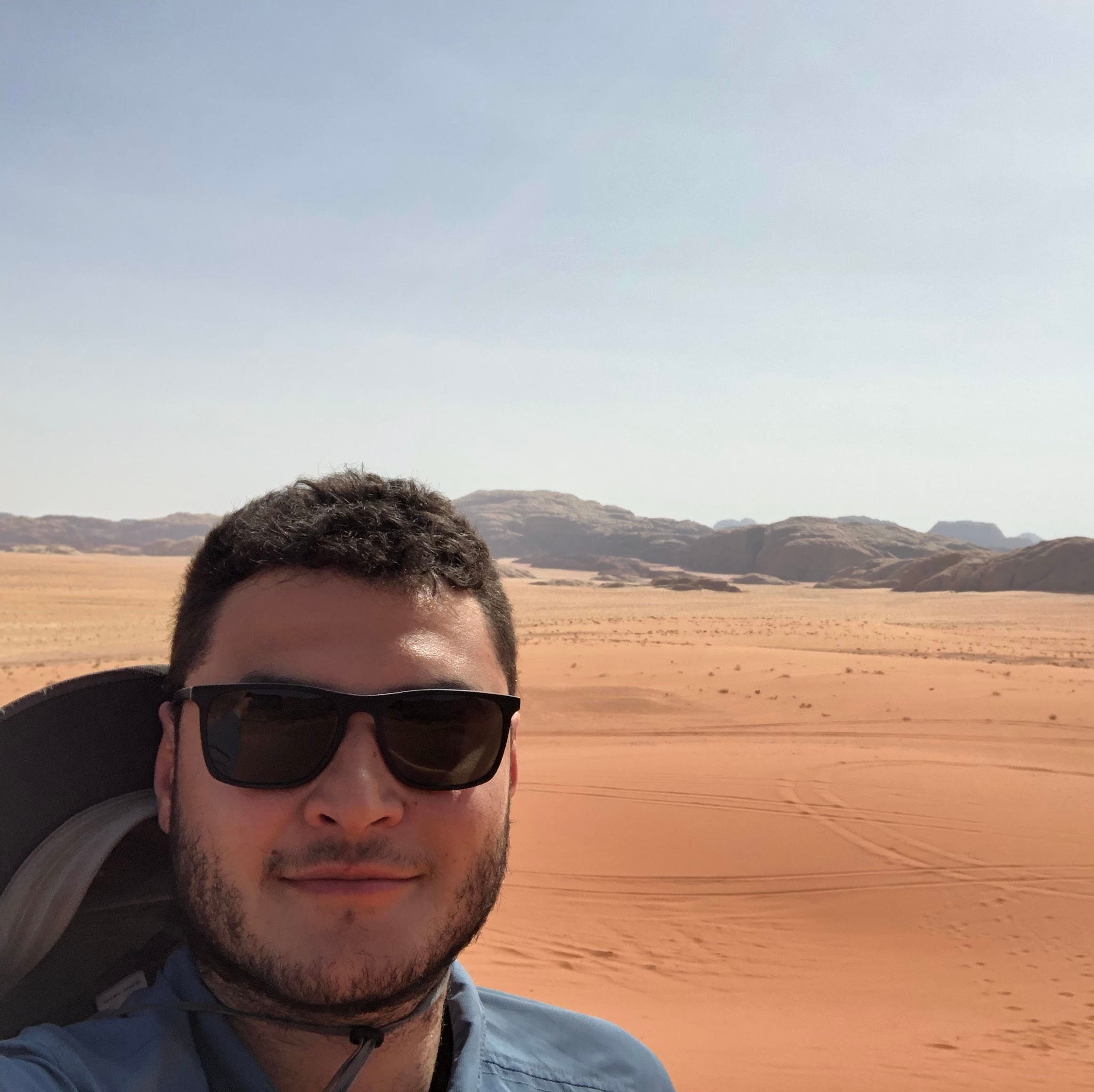 Yuri Neves in the Jordanian desert