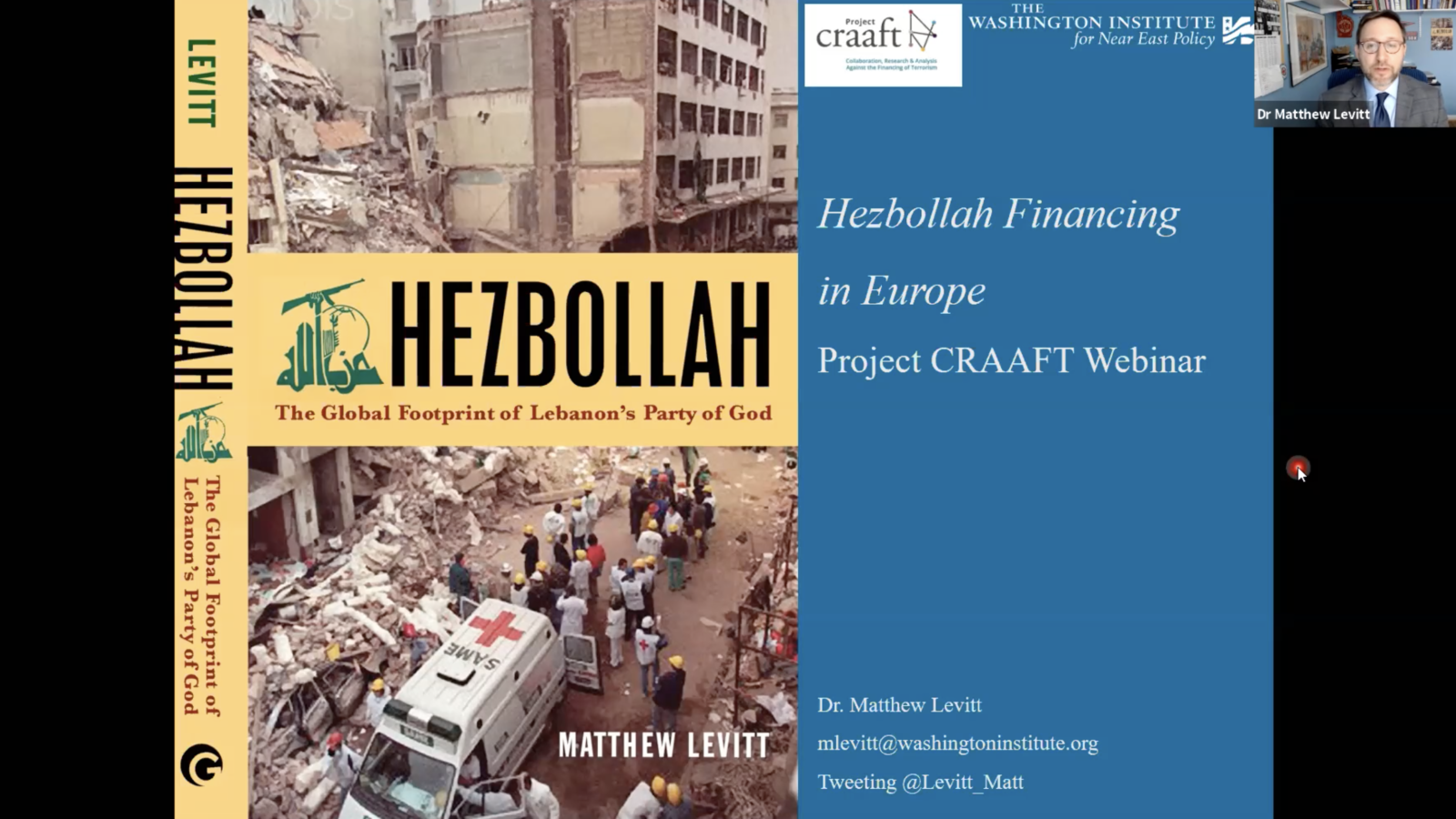 Hezbollah Financing in Europe: Project CRAAFT Webinar featuring Prof Matthew Levitt