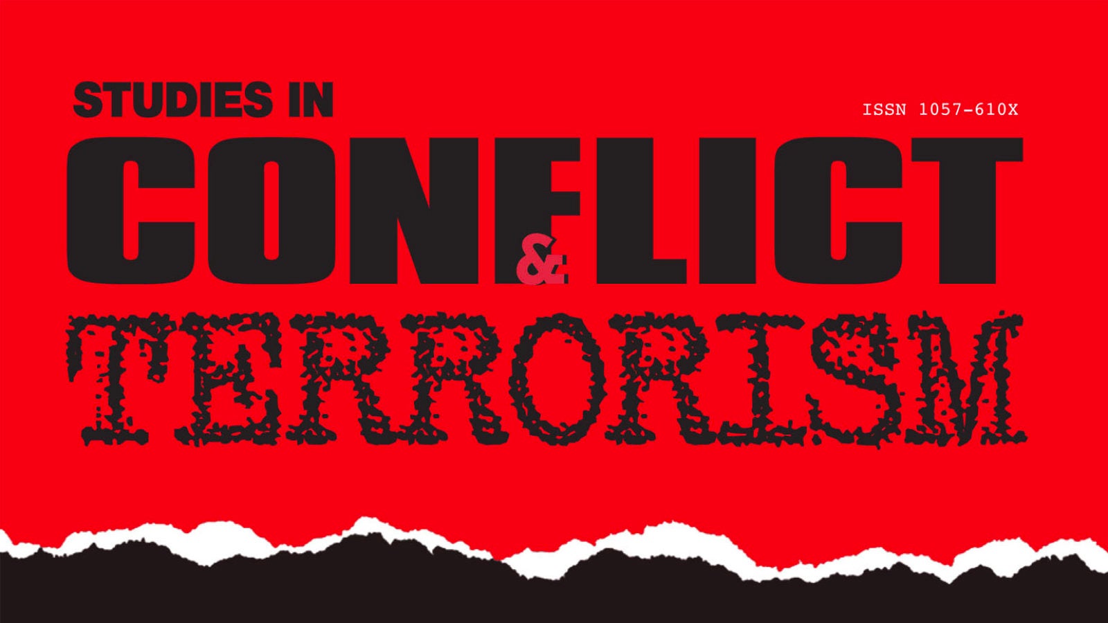 Studies in Conflict and Terrorism in black text on a red background