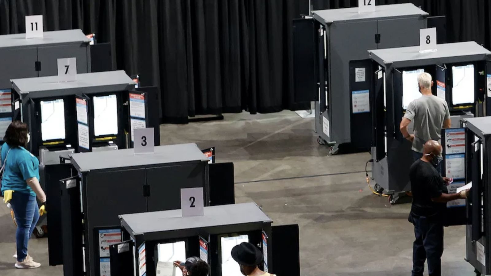 People cast their vote at polling booths